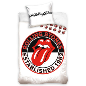 TipTrade Bavlnené obliečky Rolling Stones white, 140 x 200 cm, 70 x 90 cm