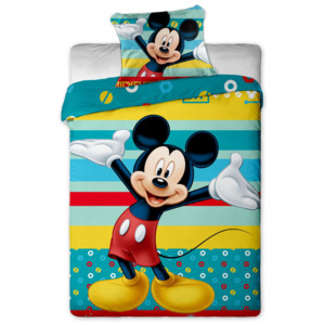 Jerry Fabrics Detské obojstranné obliečky Mickey, 140x200 / 70x90 cm - farebné