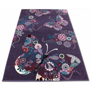 Detský koberec Motýľ fialový 100x200, Velikosti 100x200cm