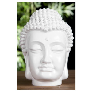 Dekorácia Buddha Kopf 25 cm Biela