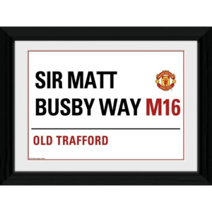 Rámovaný Obraz - Manchester United - Street Sign