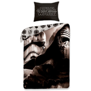 Halantex Detské obojstranné obliečky Star Wars, 140x200 cm - čierno-biele