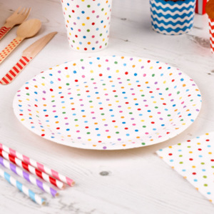 Sada 8 papierových tanierov Neviti Carnival Dots