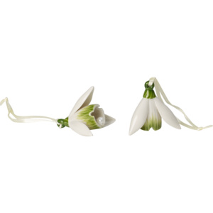 Villeroy & Boch Mini Flower Bells sada 2 ks porcelánových zvončekov, snežienky