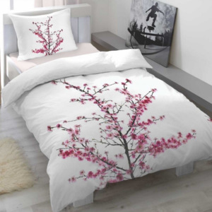 Trade Concept Saténové obliečky Cherry blossom, 140 x 200 cm, 70 x 90 cm