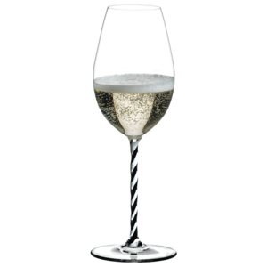 Riedel Pohár Champagne Wine Glass Black and White Twisted Fatto a Mano