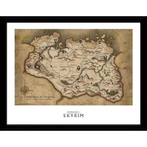 Rámovaný Obraz - Skyrim - Map