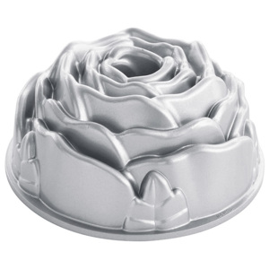 NordicWare Forma na bábovku ruža Rose Bundt® strieborná, Nordic Ware