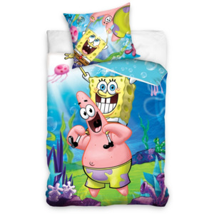 Carbotex Detské obliečky SpongeBob a Patrick 140x200 70x80