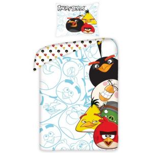 Halantex Detské bavlnené obliečky Angry Birds 5002, 140 x 200 cm, 70 x 80 cm