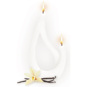 Biela vonná sviečka s vôňou vanilky Alusi Saba Petit, 6 hodín horenia