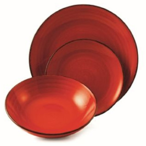 Sada 6 červených polievkových tanierov Villa d'Este New Baita, Ø 21,5 cm