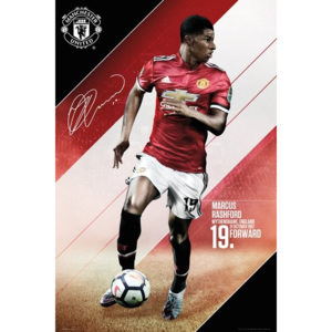 Plagát, Obraz - Manchester United - Rashford 17-18, (61 x 91,5 cm)
