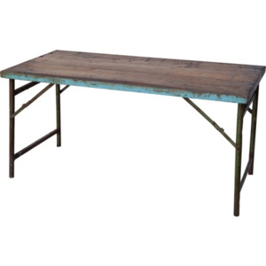 Industrial style, Drevený jedálenský stôl s kovovým rámom 72x148x72cm (1537)