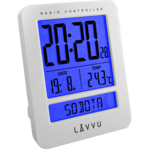 Digitálny budík riadený rádiovým signálom LAVVU LAR0020 Duo White