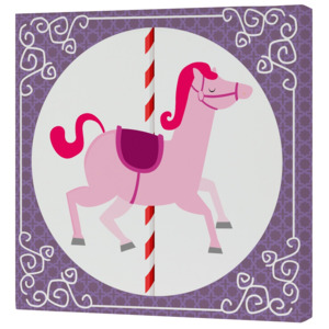 Mr. FOX Nástenný obraz Spit Spot - ružový kôň, 27x27 cm