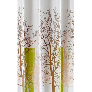 Aqualine Sprchový záves 180x200cm, polyester, biela/zelená, strom