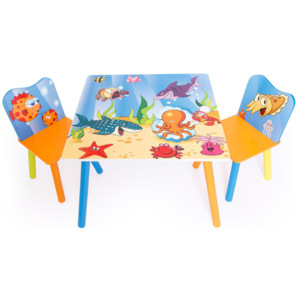 Homestyle4U Detský stôl s stoličkami Oceán