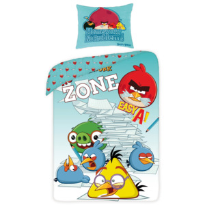 Halantex Detské obojstranné obliečky Angry Birds, 140x200 cm - modré