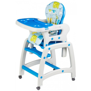 Jedálenský stolček, hojdačka ECO TOYS 3v1 - modrý