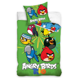 Tip Trade Bavlnené obliečky Angry Birds Rio Mix, 140 x 200 cm, 70 x 80 cm