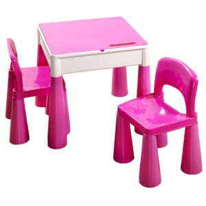 Tega Detská sada stolček a dve stoličky ružová