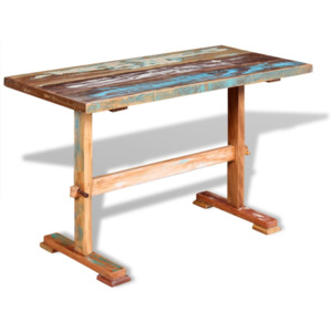 Jedálenský stôl s podstavcom, masívne recyklované drevo, 120x58x78 cm