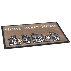 Vopi vnútorná rohožka Home sweet home brown, 50x75 cm