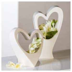 Váza porcelánová Love, 22 cm, biela