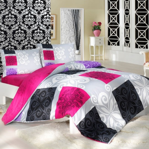 Bedtex Bavlnené obliečky Sedef ružová, 160 x 200 cm, 2 ks 70 x 80 cm