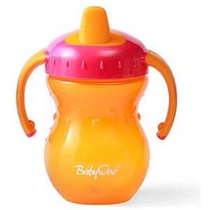 Náučný hrnček Baby Ono, 6m + - oranžový / ružový