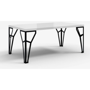 Stôl ROGER IV, 160x78x90, biely lesk