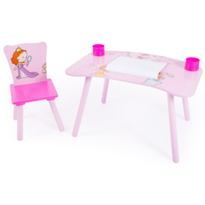 Homestyle4U Detský stolík so stoličkou Princezné