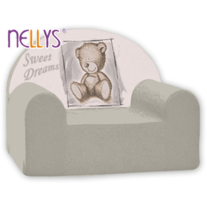 Dětské křesílko/pohovečka Nellys ® - Sweet Dreams by TEDDY - šedé