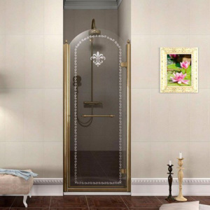 Gelco ANTIQUE 80cm,bronz,sprchové dvere, číre sklo s dekorom, pravé ( GQ1380R )