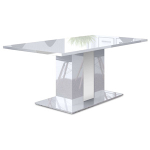 Stôl DENAR, 160x76x90 cm, biely lesk