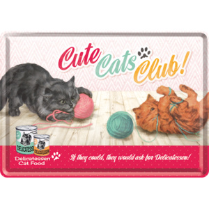 Nostalgic Art Plechová pohľadnice - Cute Cats Club!