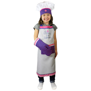 MÜkitchen Detská súprava zástera, chňapka a kuchárska čiapka MiniMÜ® princezná