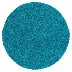 Kusový koberec Shaggy vlas 50 mm tyrkysový kruh, Velikosti 60x60cm