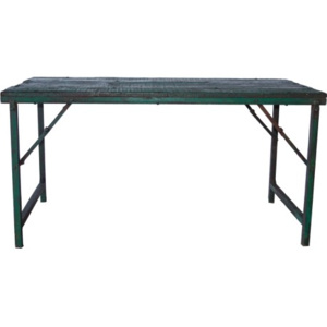 Industrial style, Drevený jedálenský stôl s kovovým rámom 77x153x77cm (1535)