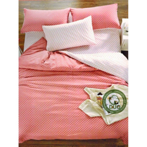 BODKY - posteľné obliečky 140x200cm ružová