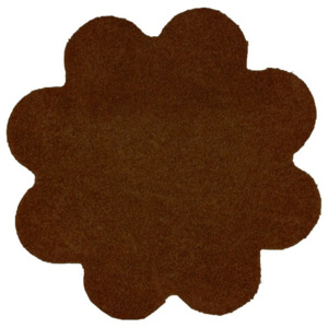 Vopi koberce Kusový koberec Color Shaggy tmavo hnedý kvietok - 160x160 cm