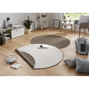Bougari - Hanse Home koberce Kusový koberec Twin-Wendeteppiche 103099 braun creme kruh - - 200 cm kruh -