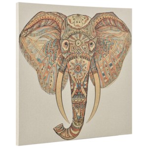 [art.work] Dekoratívny obraz na stenu - slon - plátno napnuté na ráme - 80x80x3,8 cm