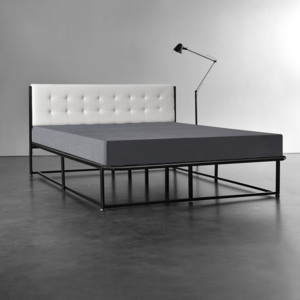 [en.casa]® Kovová manželská posteľ AANB-0701 - s roštom - 140 x 200 cm
