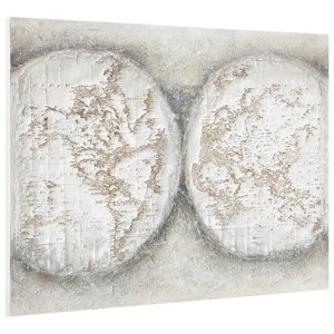 [art.work] Ručne maľovaný obraz - zemeguľa - plátno napnuté na ráme - 90x120x3,8 cm