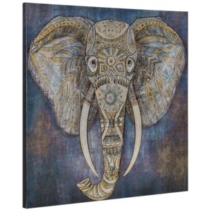 [art.work] Dekoratívny obraz na stenu - slon 2 - plátno napnuté na ráme - 80x80x3,8 cm