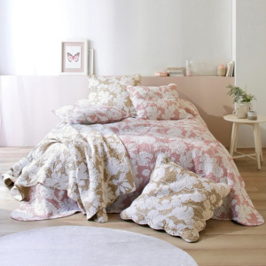 Blancheporte Prikrývka na posteľ s potlačou, štýl boutis ružová 220x240cm