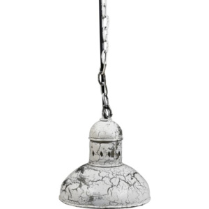 Industrial style, Biela kovová závesná lampa 22x22cm (1565)