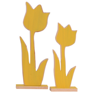 Drevená dekorácia tulipány 2 ks